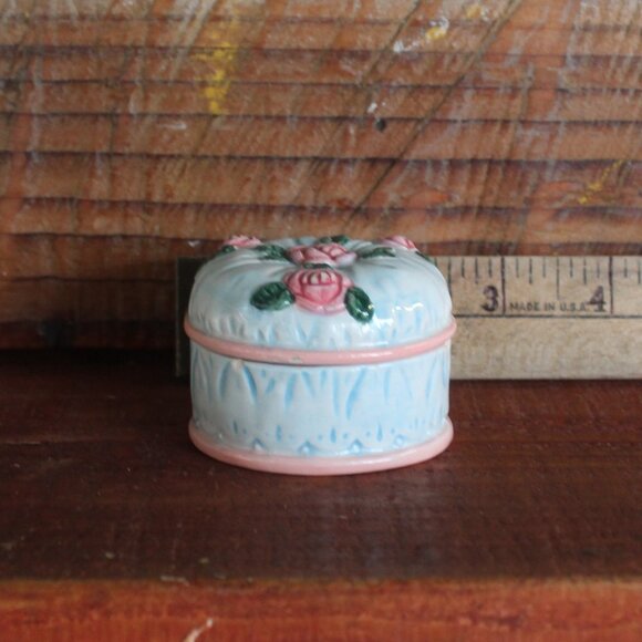 JCM Ceramic Floral Ring Dish Trinket Box - Picture 2 of 10